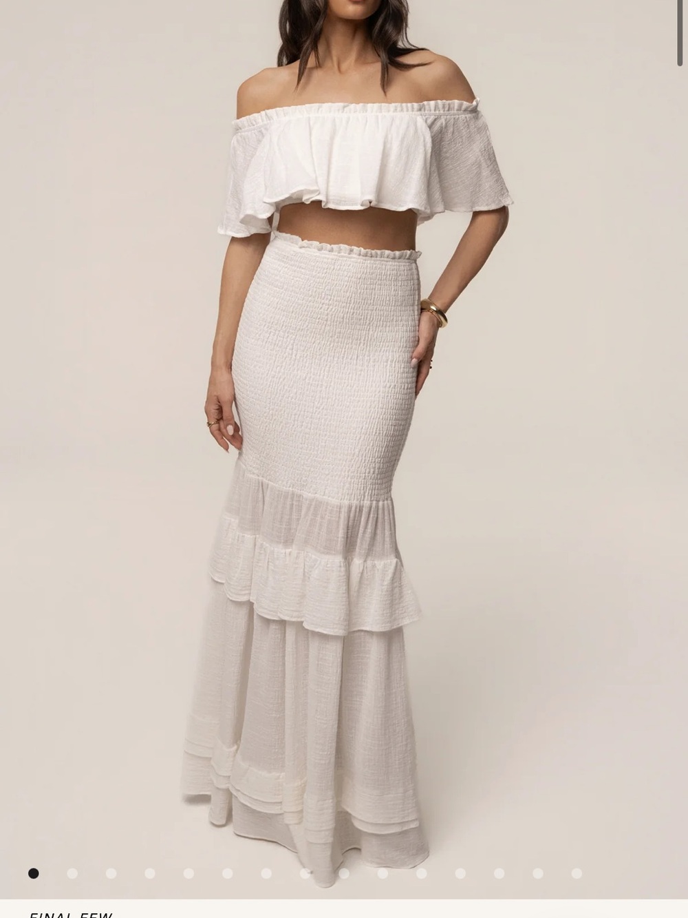 JLUXLABEL Cream Ruffle Camisole with Spaghetti Straps
